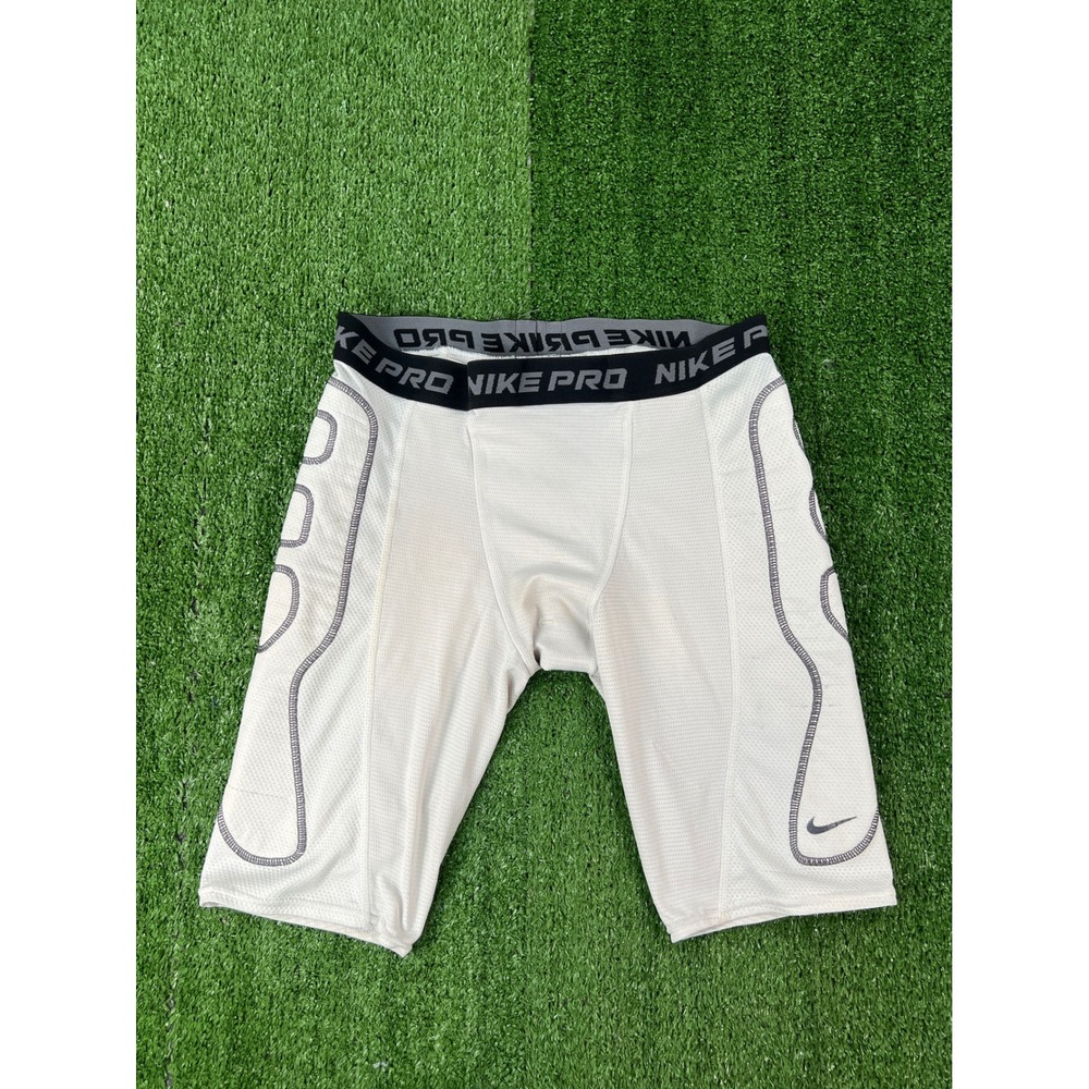 Nike Pro Team Men White Padded Compression Football Shorts Size Medium